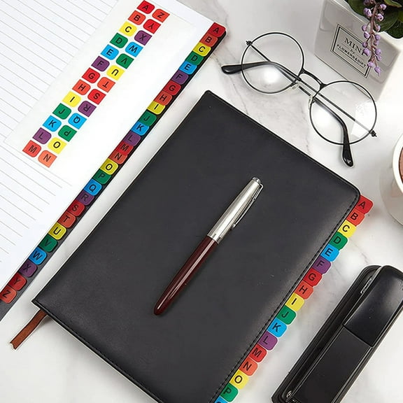 30 Sheets of Page Markers Tabs Alphabet Tabs Alphabetical File Guides Tabs Plastic Notebook Alphabetical Tabs