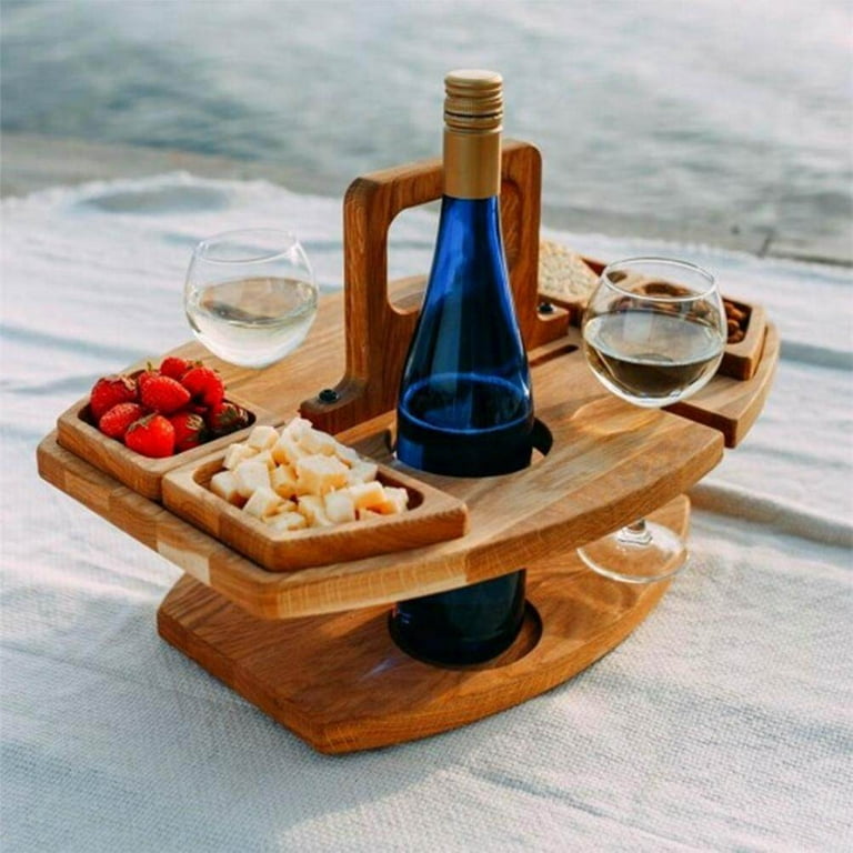 TureClos Portable Wooden Cheese Board Wooden Fruits Tray Platter