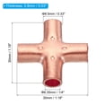 thumbnail image 2 of Conector de tubo de cobre en cruz Uxcell de 4 vías, conector igual de alimentación para plomería y aire acondicionado de 1/4 de pulgada, paquete de 2, 2 of 5