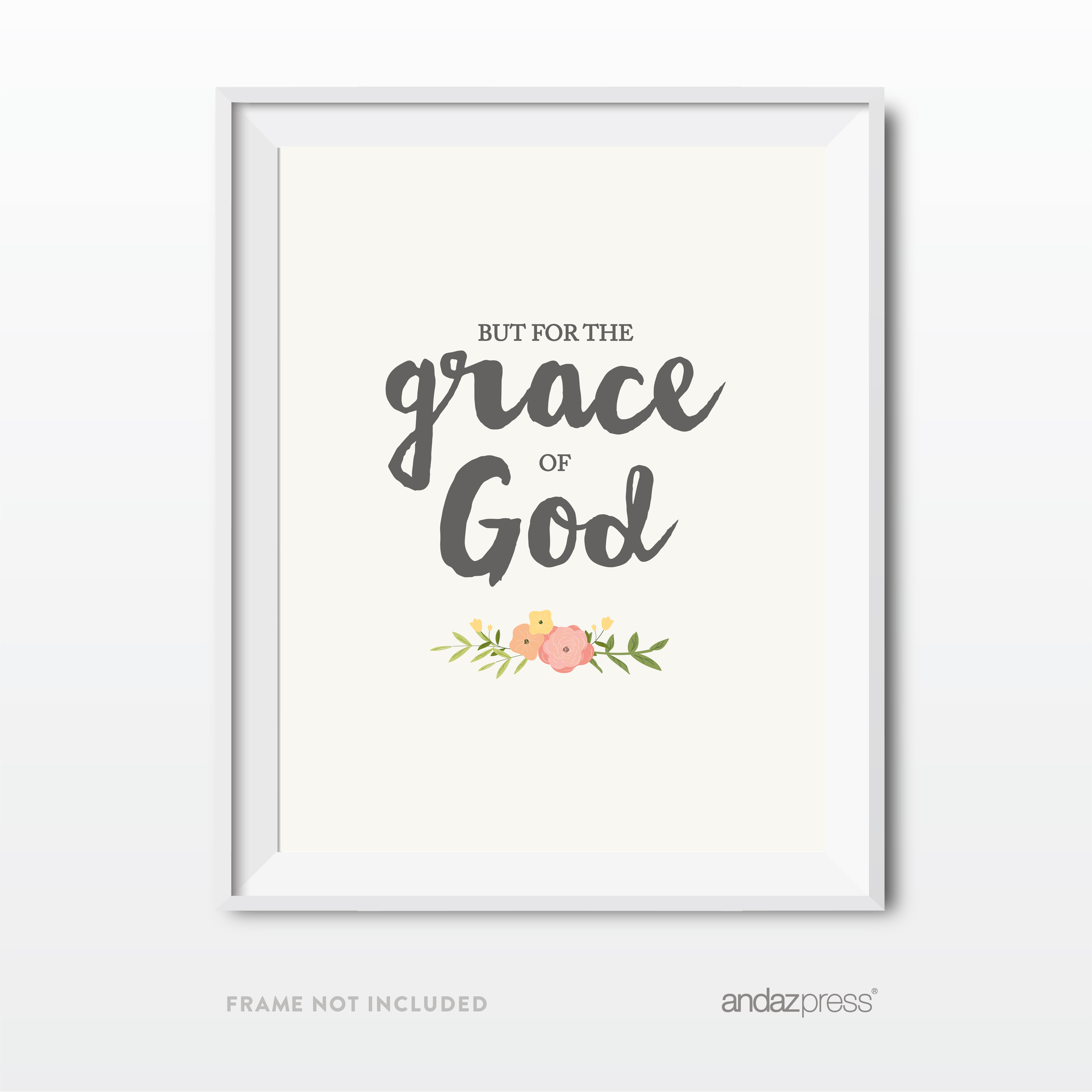 But for the Grace of God Bible Verses Religious Wall Art, Coral Pink ...