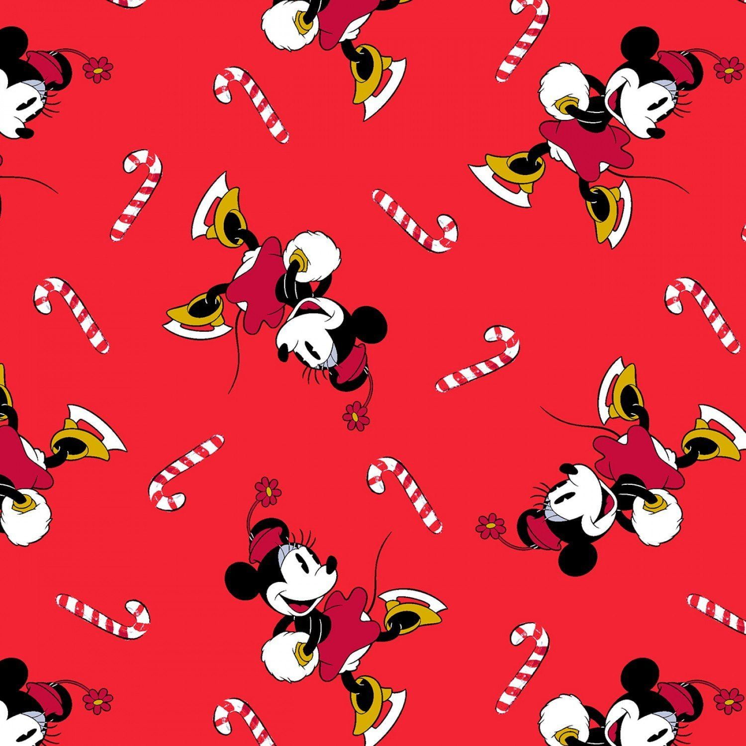 Disney 67342 Minnie and Candy Canes 58" Wide Knit Fabric By The Yard -...