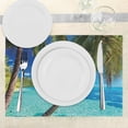 thumbnail image 3 of Ambesonne Tropical Place Mats Set of 4, Palm Trees Sea Beach, Standard Size, Turquoise Blue, 3 of 6
