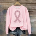 thumbnail image 2 of WREESH Women's Pink Ribbon Graphic Pullover Breast Cancer Awareness Sweatshirt Fall Long Sleeve Top Crewneck Sweatshirts Pink, 2 of 4