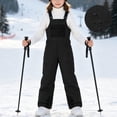 thumbnail image 2 of ZACPNCV Kids Boys Girls Snow Bib Overalls Pants Windproof Waterproof Ski Pants Adjustable Suspender Snowboarding Pants Thermal Winter Snow Suit Trousers with Multi-Zip Pockets 10-11Years Black, 2 of 9