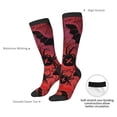 thumbnail image 4 of Xecao Bats And Spiders print thigh-high socks, crafted for both men and women with a stretchy, high-opaque design perfect for daily wear, 4 of 6