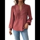 thumbnail image 2 of Blusas de con Lunares, Estilo Bohemio, de Larga y Cuello en V para Mujer, con Encaje de Ganchillo, Estilo Informal y Moderno Vino Tinto S, 2 of 9