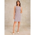 thumbnail image 4 of DARING DIVA Tweed Boat Neck Plaid Sheath Dress L White Pink, 4 of 6