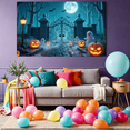 thumbnail image 3 of Halloween Theme Decorative Banner Spooky Atmosphere Jack o Lanterns Gate Design for Outdoor Decorating Holiday Party Night, 3 of 5