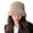 Khaki, variant on Mosey Women Fisherman Hat Winter Cap Sun Protection Windproof Thick Cold Resistant Solid Color Flat Top Soft Lady Outdoor Basin Cap Headwear