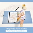 thumbnail image 5 of Cute Cat with Sunflower and Lavender 2 Pack Pencil Pouch for 3 Ring Binder Smooth Zipper Folders with Pockets Clear Window Pencil Case, 5 of 6