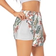 thumbnail image 3 of Lsque Lilies Flowers Printed Women's Running Shorts with Liner Pockets,Elastic Quick Dry Workout Athletic Gym Yoga Shorts,Womens High Waist Shorts-XX-Large, 3 of 9