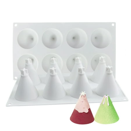 

Small Cake Christmas Tree Shape Stencil Food Grade Material Cake Mould for DIY Baking Mousse Cake 8 Conical Xmas Trees