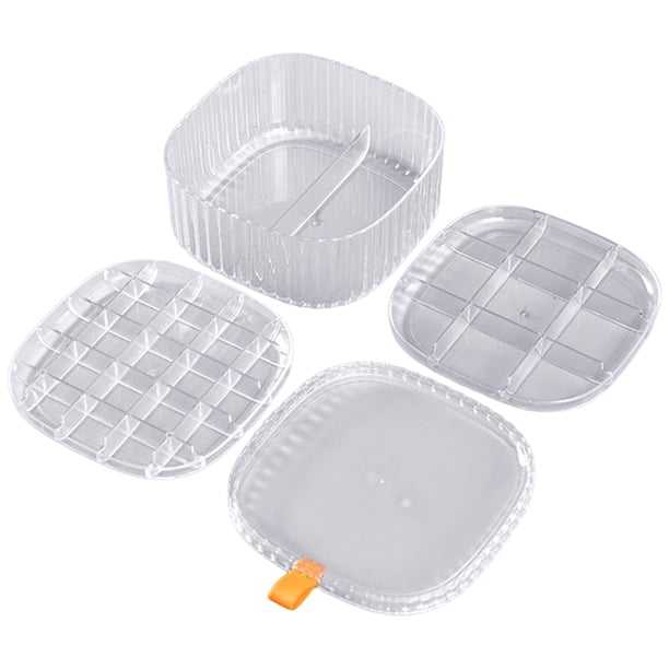 Caja de almacenamiento de joyas de acrílico, organizador de artículos de belleza para damas Claro