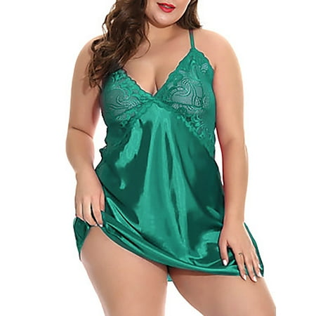 

XXLvision Womens Plus Size Strappy Sexy Lingerie Babydoll Chemise Nightdress Sleepwear