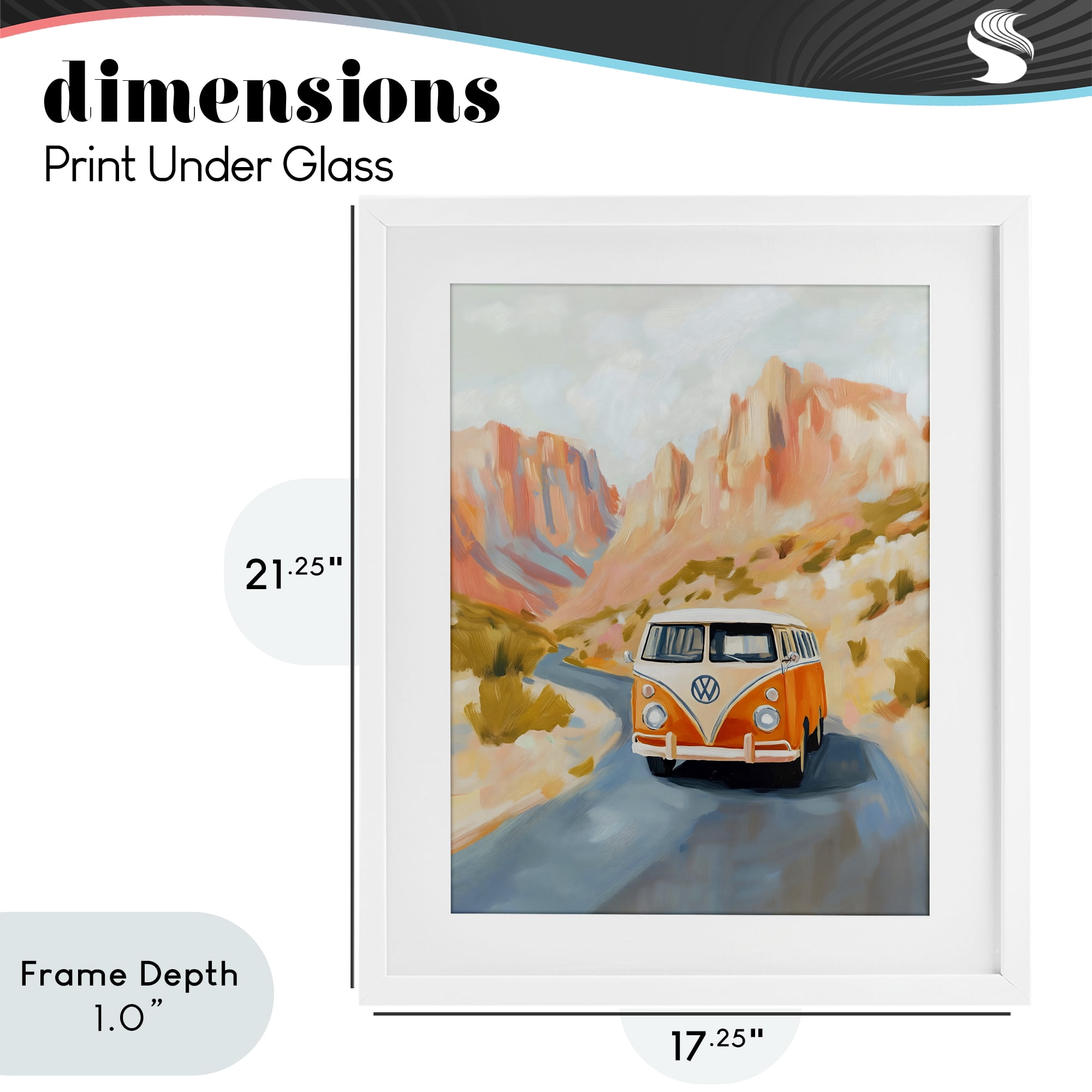 Stupell Industries Van Life Desert Canyon White Framed Print Under Glass, design by The Prints Vibe