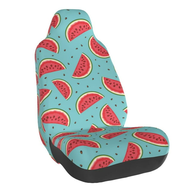 Wukai Watermelon Full Set Car Seat Covers with Soft Padding Universal Auto Front Seats Protector and Cushion Mat