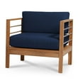 thumbnail image 4 of Leon Teak Outdoor Club Chair with Fawn Cushion, 4 of 5