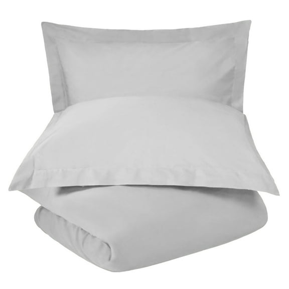 Superior Tierney Cotton Percale Duvet Cover Set, King/California King, Platinum