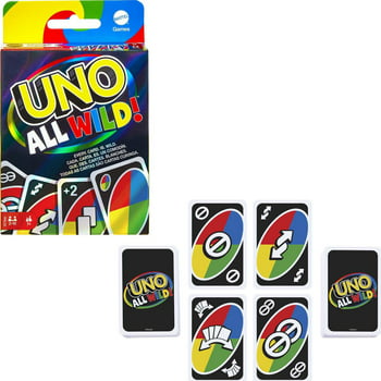 UNO All Wild Card Game for Family Night, No Matching Colors or Numbers Because All Cards Are Wild