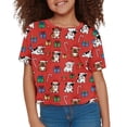 thumbnail image 3 of Uourmeti Christmas Pug Kids Short Sports T-Shirt Summer Short Sleeve Crop Top Casual Loose O Neck Pullover for 11-12Y Girls, 3 of 6