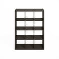 thumbnail image 4 of Furinno Simple Open Back Cube Storage Organizer, Standing Shelf, 12-Cube, Dark Oak, 4 of 6