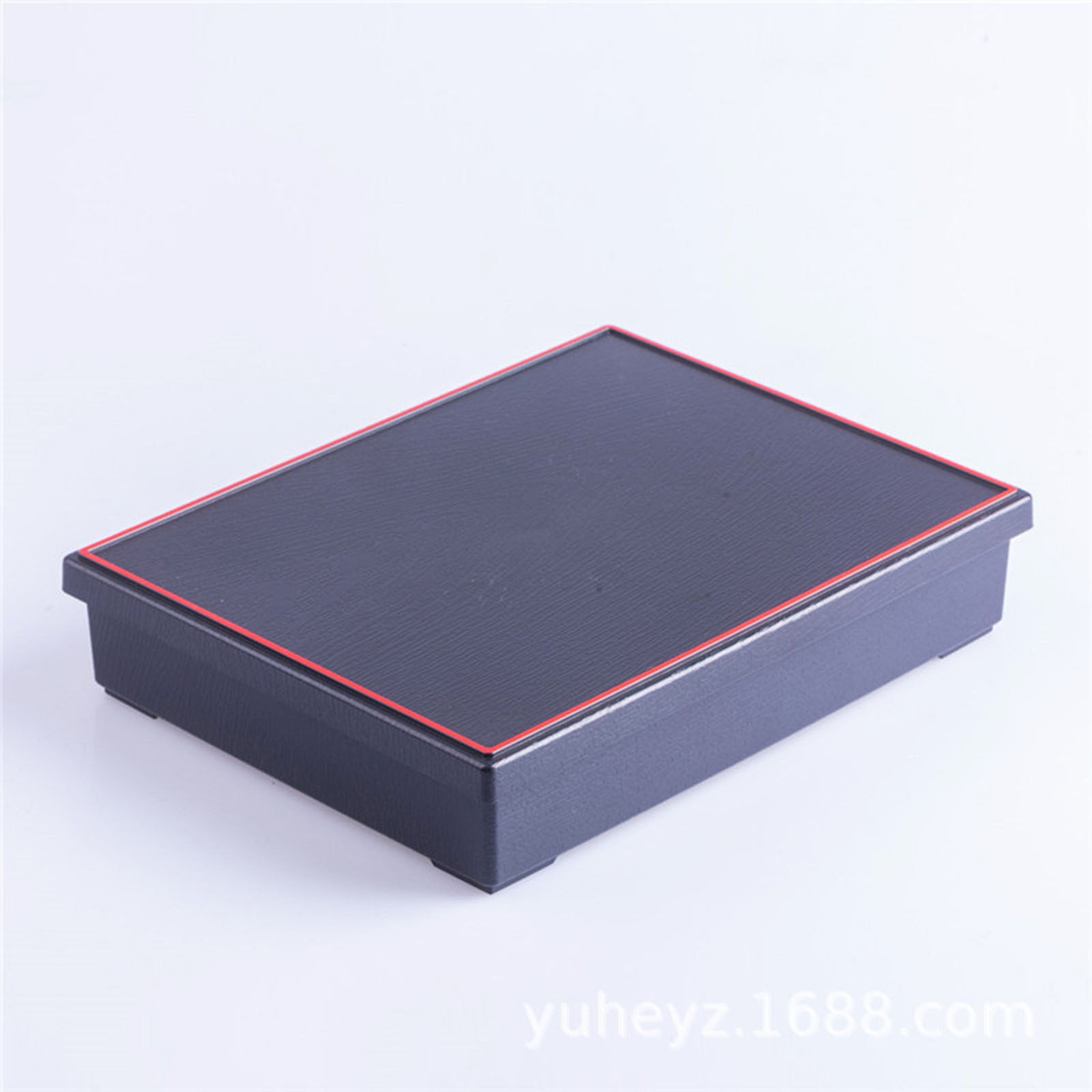  Happy Sales HSLQ-BTX9SQ, Japanese Sushi Tray Lunch Box Bento box  Traditional Plastic Lacquered Box for Restaurant or Home Made in Japan,  Square Design Red and Black: Home & Kitchen