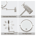 thumbnail image 2 of 8-inch LED Double-sided Magnifying Mirror 1x / 10x Double Sided Vanity Mirror with 10X Magnification, 360° Swivel Makeup Mirror with Lights, 2 of 5