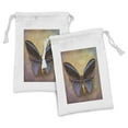 thumbnail image 1 of Butterfly Fabric Pouch Set of 2, Monarch Butterfly Vintage British Grunge Victorian Photography Art Theme Print, Drawstring Bag for Toiletries Masks and Favors, 9" x 6", Multicolor, by Ambesonne, 1 of 2