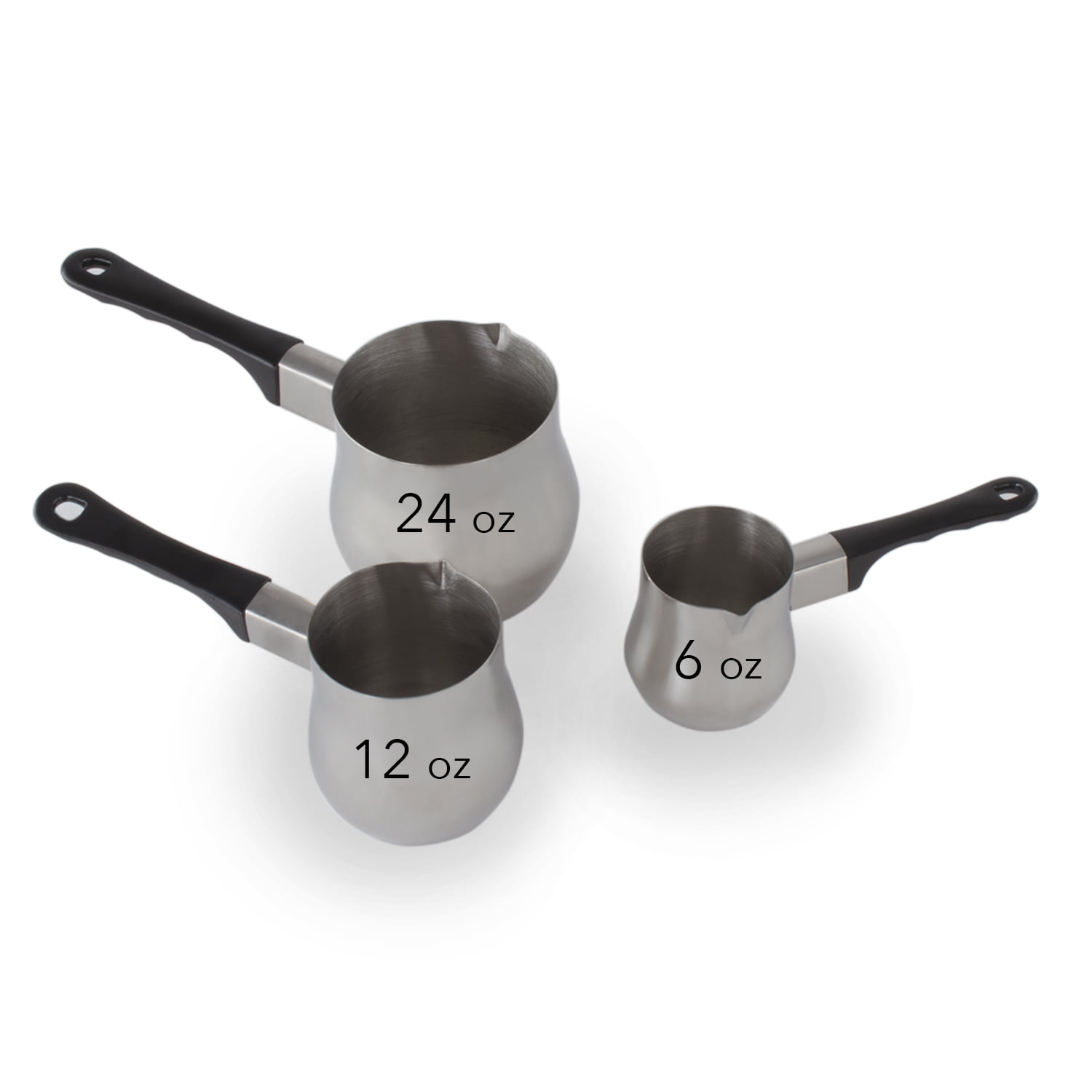 2 Pc Milk Warmer Pots Stainless Steel Stove Top Turkish Coffee Pot Espresso  34oz