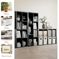 thumbnail image 3 of Anhdah 7 Cube Storage Organizer Bookshelf, Black Wooden Bookcase Storage Shelf, Sturdy 7-Cube Organizer for Living Room, Bedroom, Home Office, Easy Assembly, 3 of 6
