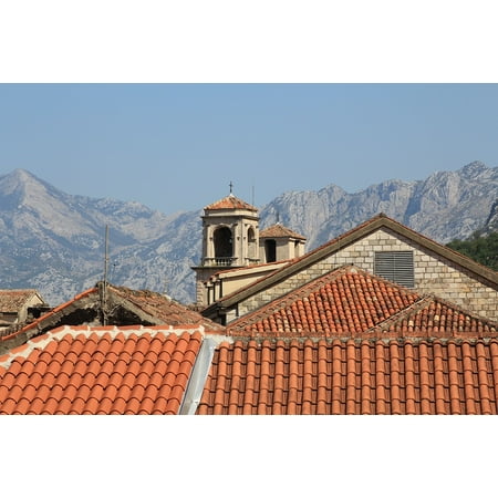 Canvas Print Roof Tile Montenegro Kotor Stretched Canvas 10 x