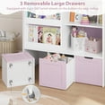 thumbnail image 5 of Homfa 6 Cube Toy Storage, Cube Organizer with Sliding Rack, 3 Drawer Kids Bookcase and Bookshelf, Pink, 5 of 7