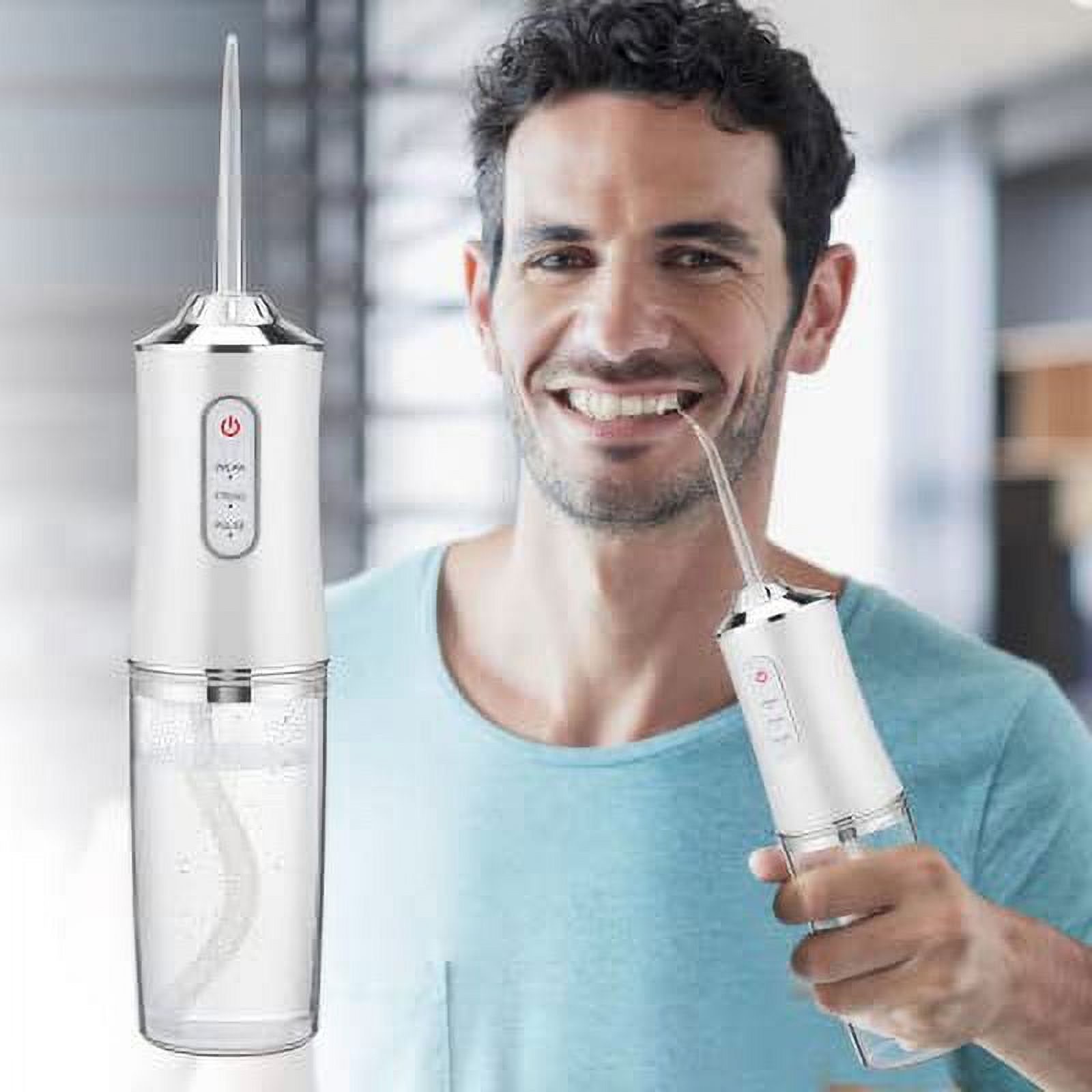 Portable Cordless Water Flosser - 3 Modes, 4 Jets - Rechargeable Dental ...