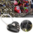 thumbnail image 4 of ShenMo (Black) Portable Combination Padlock 3 Digit Combination Lock, Durable Heart Pleated Padlock, Hall Locker Backpack Luggage Jewelry Box, 4 of 5