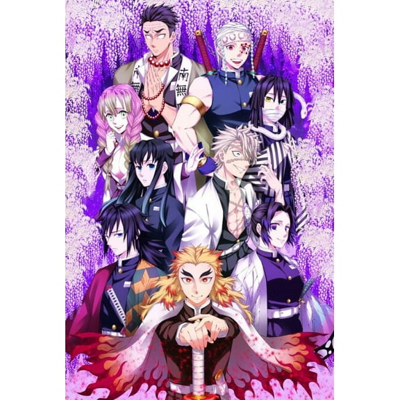 Demon Slayer Diamond Art Painting Kits - Full Drill Diamond Dots Paintings for Beginners, Round 5D Paint with Diamonds Pictures Gem DIY Adult Crafts 12x16inch