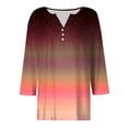 thumbnail image 5 of Towmus 3/4 Length Sleeve V Neck Womens Blouses Graphic Crew Neck T-Shirts Womens Shirts Under $6, 5 of 5