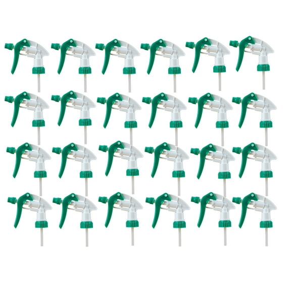 24 Green Heavy-Duty General-Purpose Trigger Sprayers 28/400 Neck Chemical Resistant Glass or Plastic Bottles