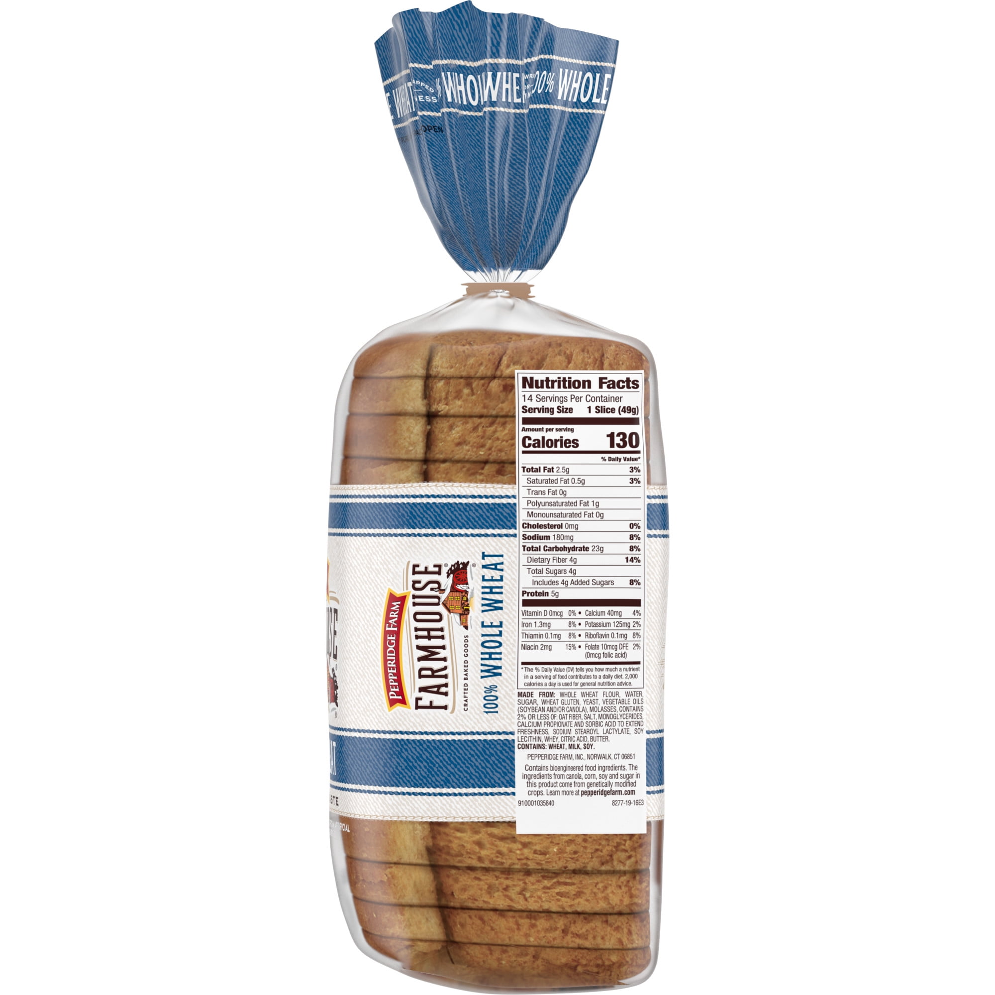 Pepperidge Farm Farmhouse 100% Whole Wheat Bread, 24 oz Loaf