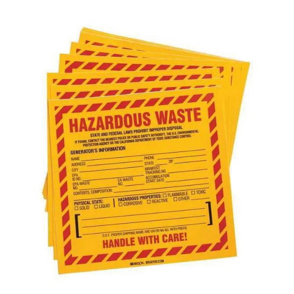 Brady DOT Handling Label, 6" H, 6" W, 121157,PK50 121157