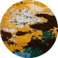 thumbnail image 1 of Ahgly Company Machine Washable Indoor Round Abstract Bakers Brown Area Rugs, 3' Round, 1 of 7