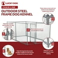 thumbnail image 3 of Lucky Dog Single-Door Chain Link Heavy Duty Outdoor Dog Kennel, Silver, 10'L x 5'W x 4'H, 2 Pack, 3 of 11