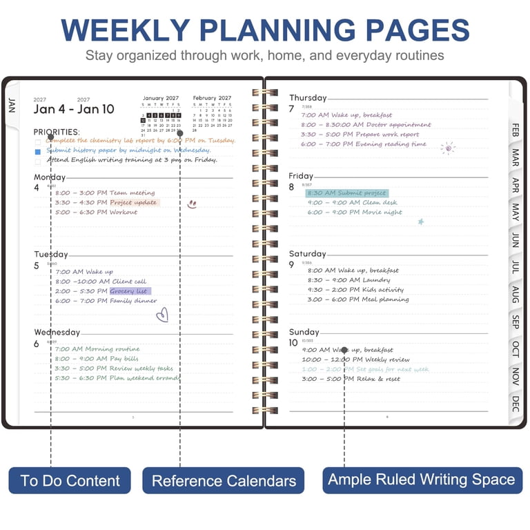 SUOSDEY 2027 Weekly Monthly Planner, A5, Purple photo 2