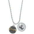 thumbnail image 1 of Delight Jewelry Goldtone ''Dream'' on Hatched Disc Silvertone Script Initial Disc - C - Charm Necklace, 20"+3", 1 of 4