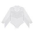 thumbnail image 4 of renvena Justaucorps de Ballet à Manches Longues pour Garçons, Tenue de Danse Moderne Jazz Latin, Tenue de Danse de Rumba, Blanc 8, 4 of 7