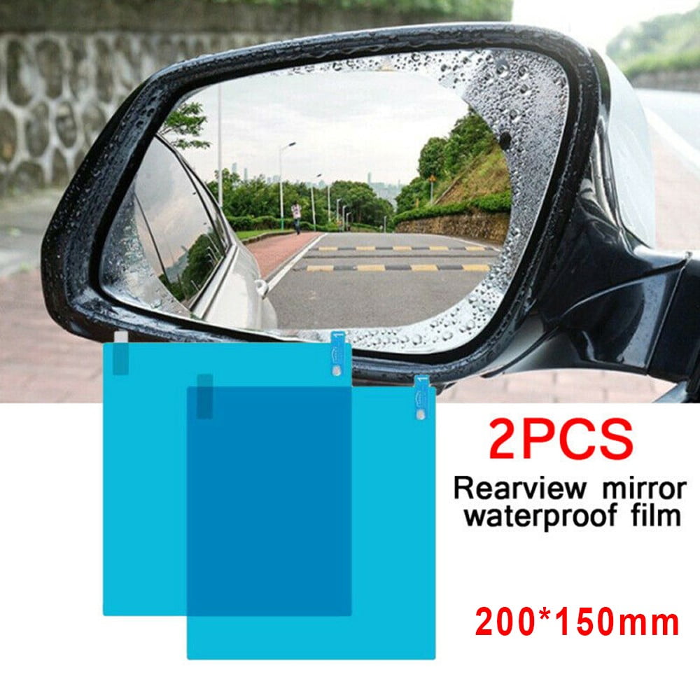 2PCS Car Rearview Mirror Sticker Rainproof Protective Film Anti-fog Rain Shield 