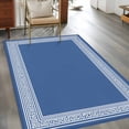 thumbnail image 3 of Dark Blue Greek Key Large Area Rugs for Bedroom Living Room, Soft Non Slip Carpet Bedside Rug, Geometric Greece Ancient Farmhouse Geo Rectangular Floor Cover Kitchen Accent Rug 3'x5' for Office, 3 of 9