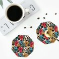 thumbnail image 5 of Pofeuu Different Cats 1 Print Leather Coasters Set of 6, Round Cups Mugs Mat Pad for Home Kitchen Heat Resistant Drink Coasters,Octagon, 5 of 7