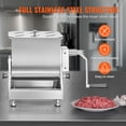 thumbnail image 5 of KFFKFF Hand-Operated Meat Mixer, 60 Lbs Capacity, Tilting Design, Constructed from Stainless Steel, Includes Lid & Handle, Ideal for Mixing Ground Meat & Sausage Ingredients, Silver, 5 of 9
