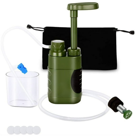 Hand Pump Water Filter Survival Portable Water Purification System for Survival Camping Hiking Travel Outdoor