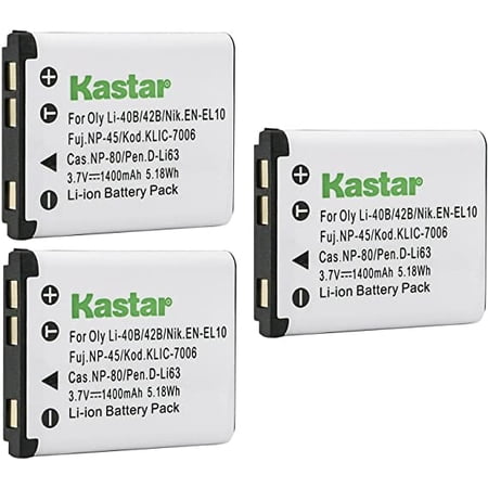Kastar Li-42B Battery 3-Pack Replacement for Rollei Compactline 102 103 122 202 312 320 350 360 360 TS 360TS 370 370 TS 370TS 390 390 SE 390SE 412 CL-103 CL103 CL-312 Camera